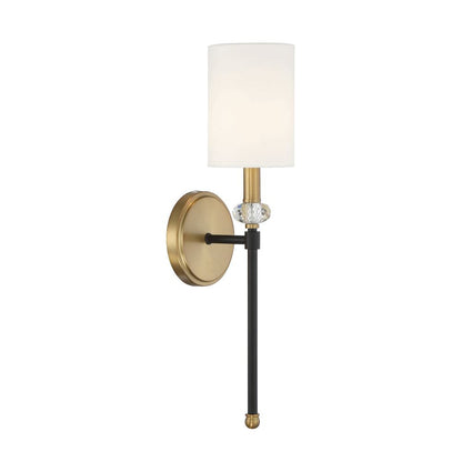 Savoy House Tivoli 1-Light Wall Sconce in Matte Black with Warm Brass Accents 9-1888-1-143