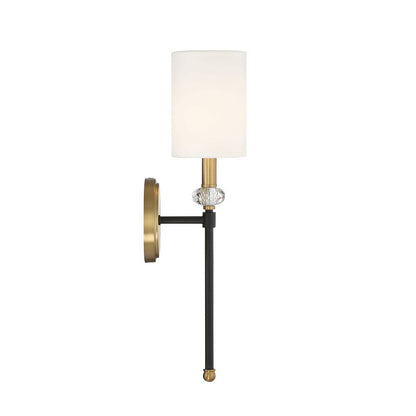 Savoy House Tivoli 1-Light Wall Sconce in Matte Black with Warm Brass Accents 9-1888-1-143