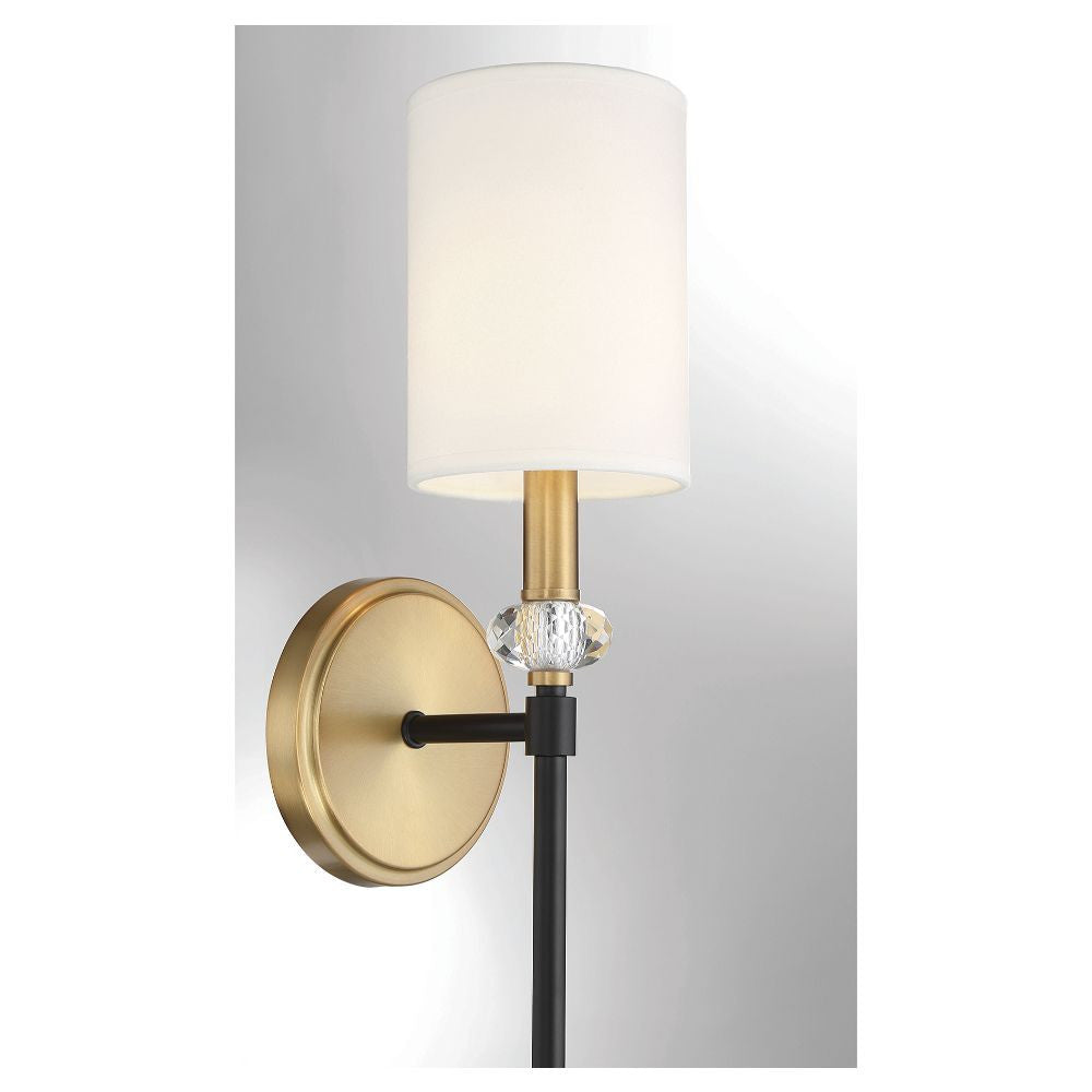 Savoy House Tivoli 1-Light Wall Sconce in Matte Black with Warm Brass Accents 9-1888-1-143