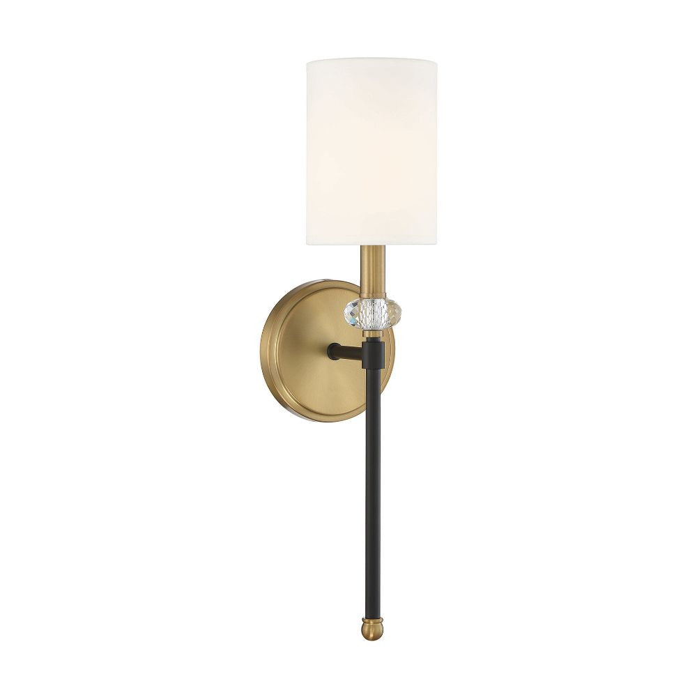 Savoy House Tivoli 1-Light Wall Sconce in Matte Black with Warm Brass Accents 9-1888-1-143