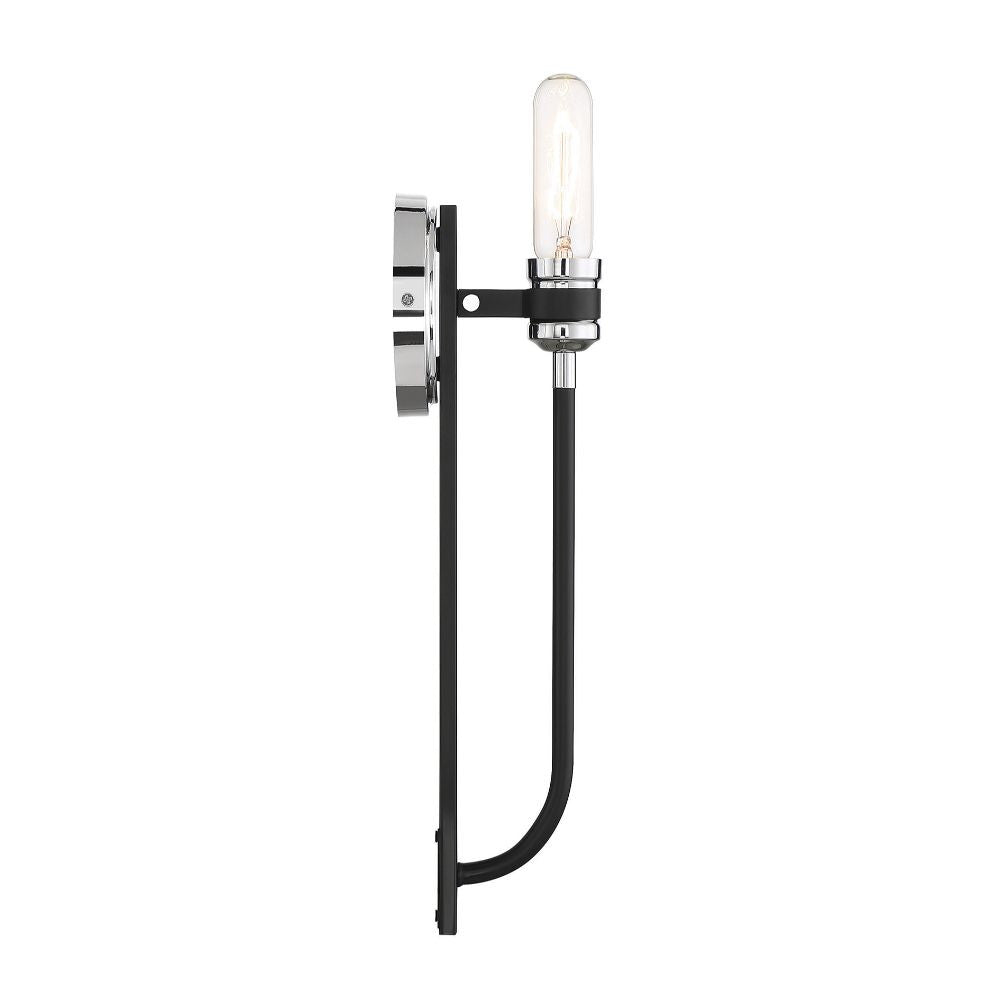 Savoy House Kenyon 1-Light Wall Sconce in Kenyon Black and Chrome 9-1918-1-150