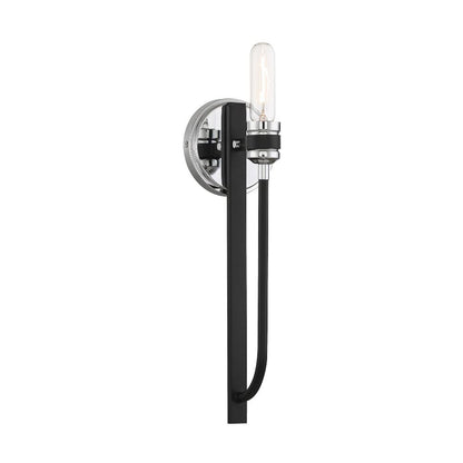 Savoy House Kenyon 1-Light Wall Sconce in Kenyon Black and Chrome 9-1918-1-150