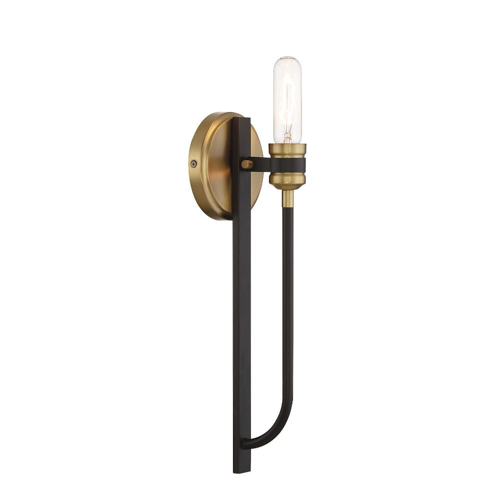 Savoy House Kenyon 1-Light Wall Sconce in Bronze with Warm Brass Accents 9-1918-1-77