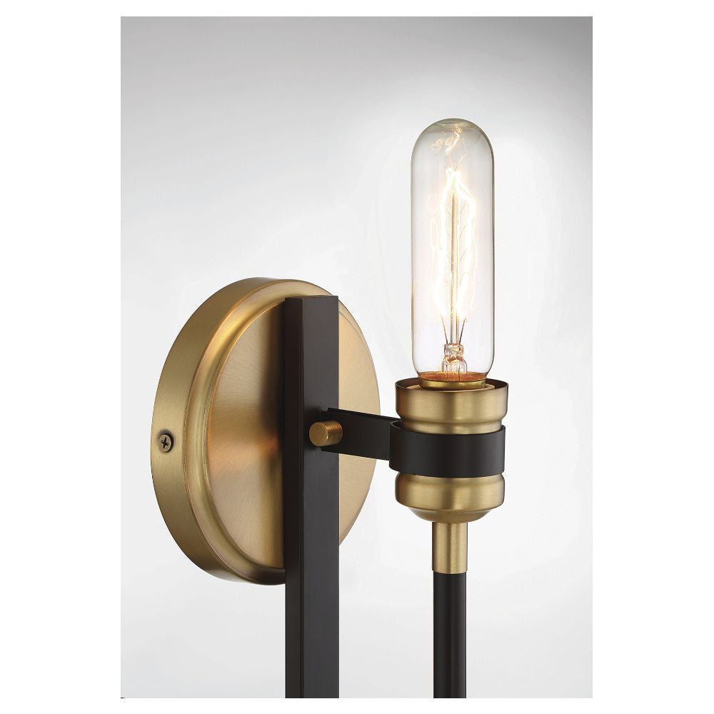 Savoy House Kenyon 1-Light Wall Sconce in Bronze with Warm Brass Accents 9-1918-1-77