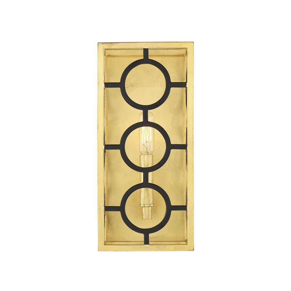 Savoy House Kirsch 1-Light Wall Sconce in Matte Black with True Gold 9-1924-1-261