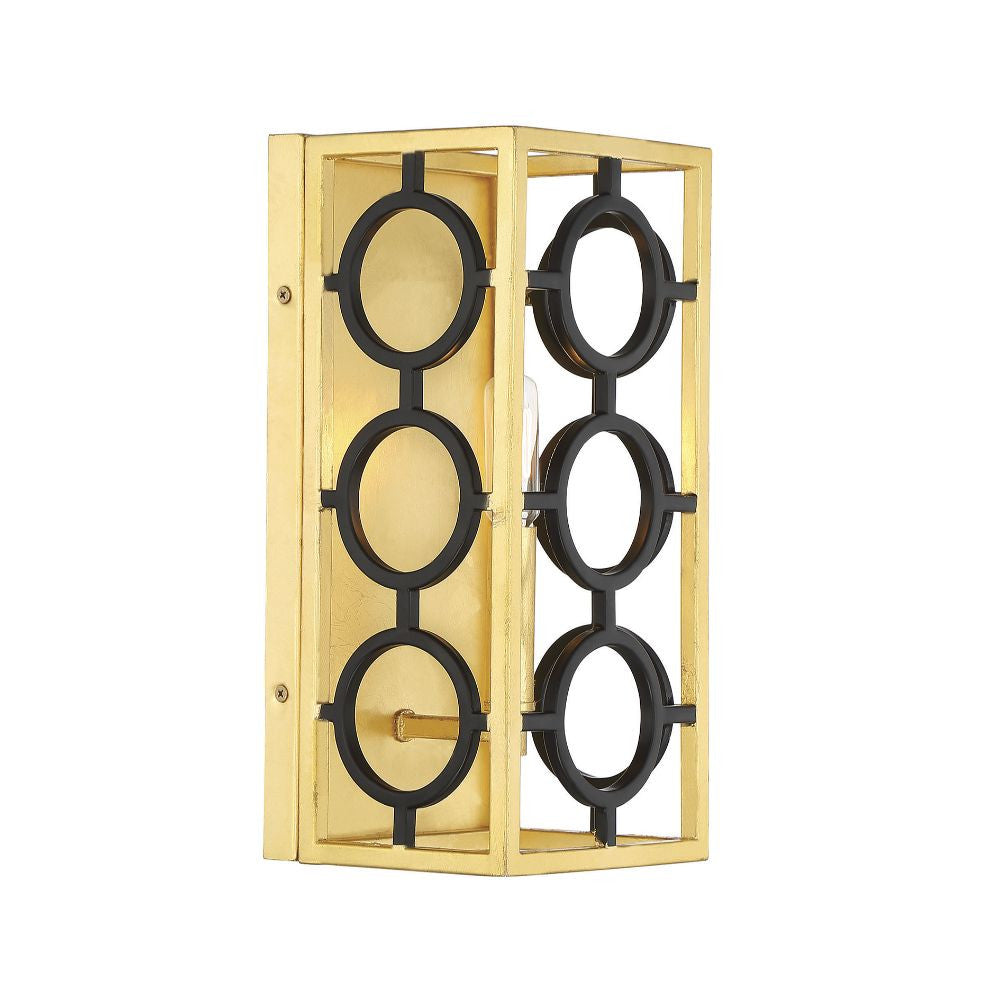 Savoy House Kirsch 1-Light Wall Sconce in Matte Black with True Gold 9-1924-1-261