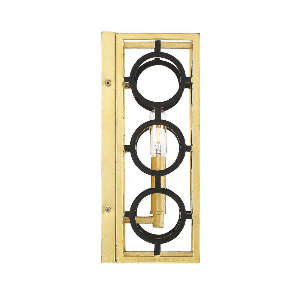 Savoy House Kirsch 1-Light Wall Sconce in Matte Black with True Gold 9-1924-1-261