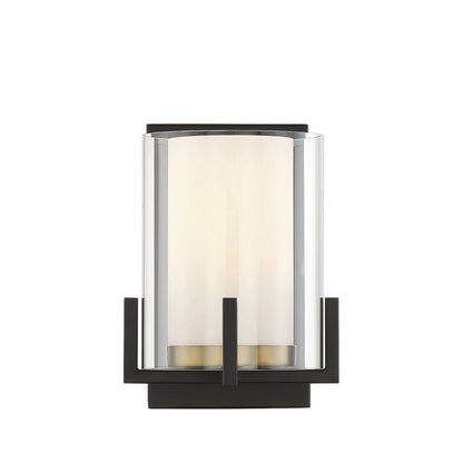 Savoy House Eaton 1-Light Wall Sconce in Matte Black with Warm Brass Accents 9-1977-1-143