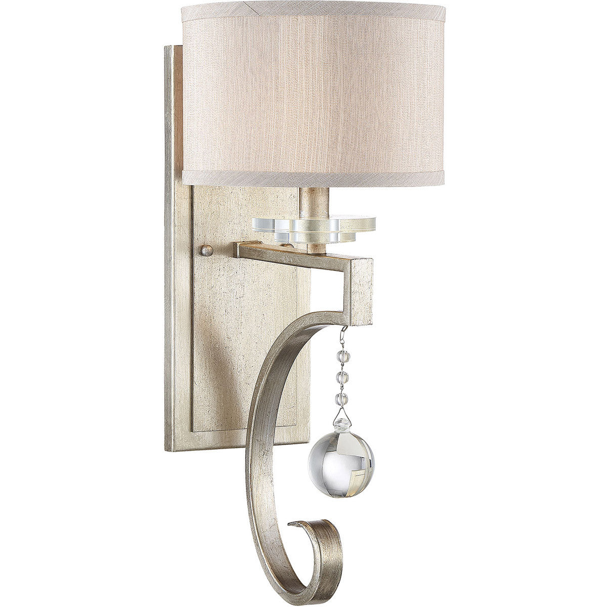 Savoy House Rosendal 1-Light Wall Sconce in Silver Sparkle 9-256-1-307