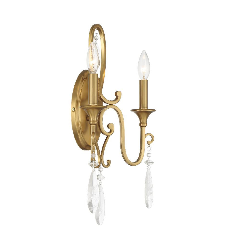 Savoy House Fairchild 2-Light Wall Sconce in Warm Brass 9-2704-2-322