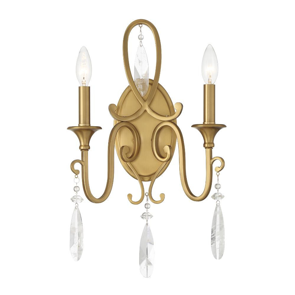 Savoy House Fairchild 2-Light Wall Sconce in Warm Brass 9-2704-2-322