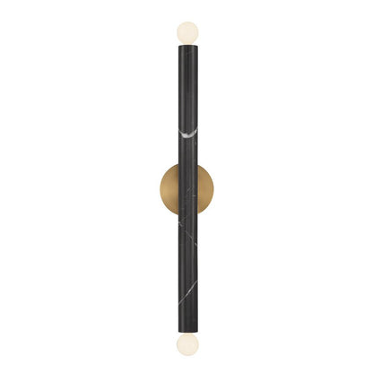 Savoy House Callaway 2-Light Wall Sconce in Black Marble with Warm Brass 9-2901-2-263