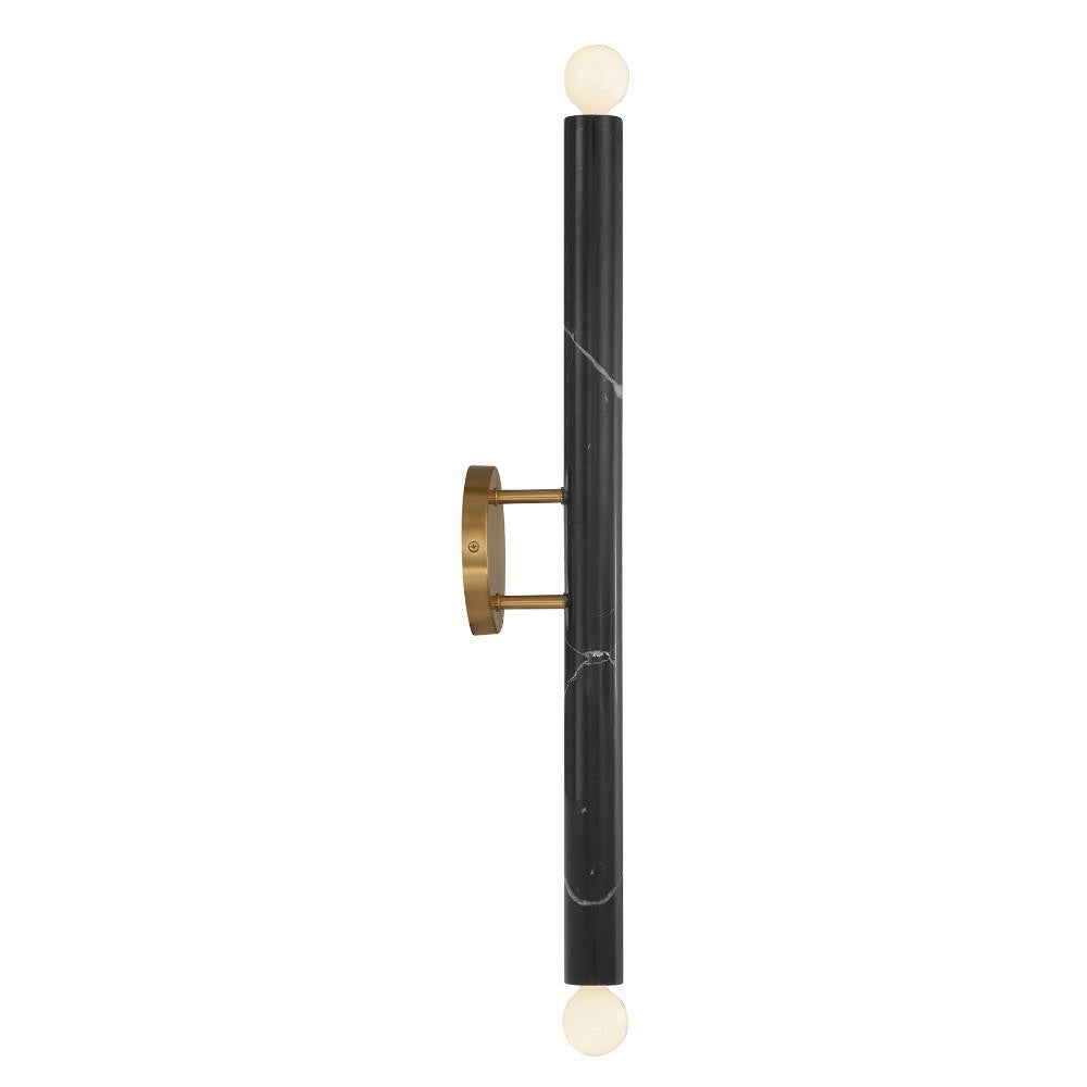 Savoy House Callaway 2-Light Wall Sconce in Black Marble with Warm Brass 9-2901-2-263