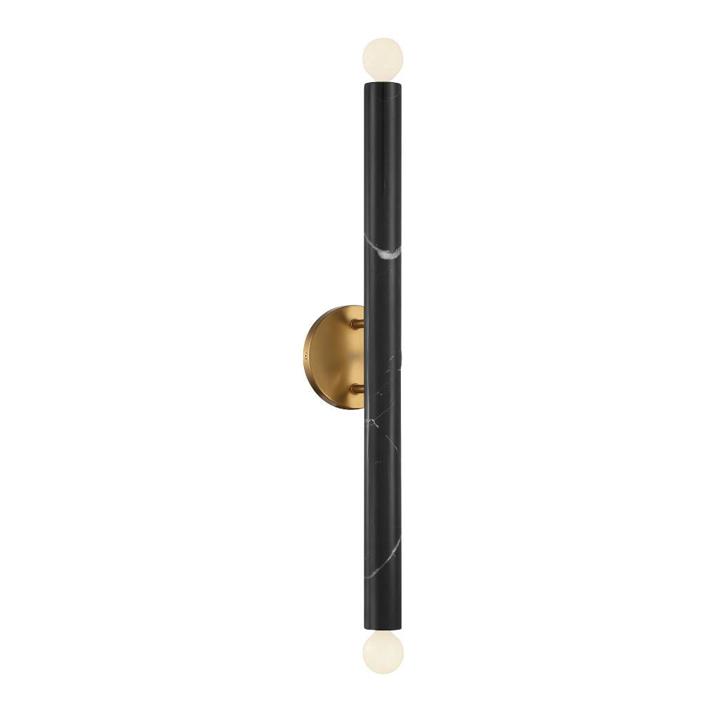 Savoy House Callaway 2-Light Wall Sconce in Black Marble with Warm Brass 9-2901-2-263