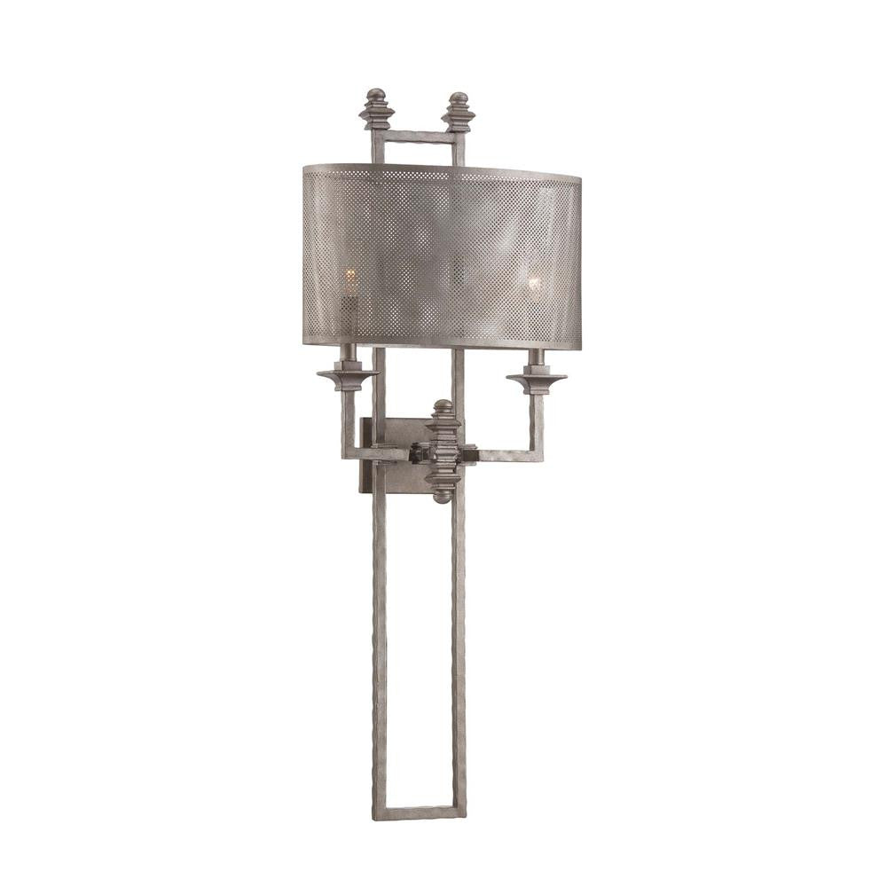 Savoy House Structure 2-Light Wall Sconce in Aged Steel 9-4304-2-242