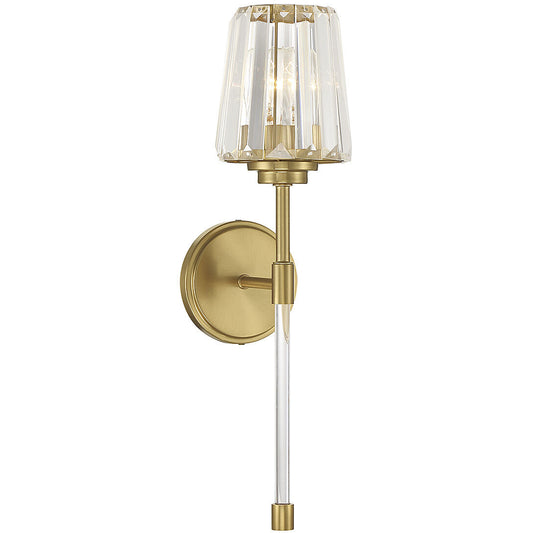 Savoy House Garnet 1-Light Wall Sconce in Warm Brass 9-6001-1-322