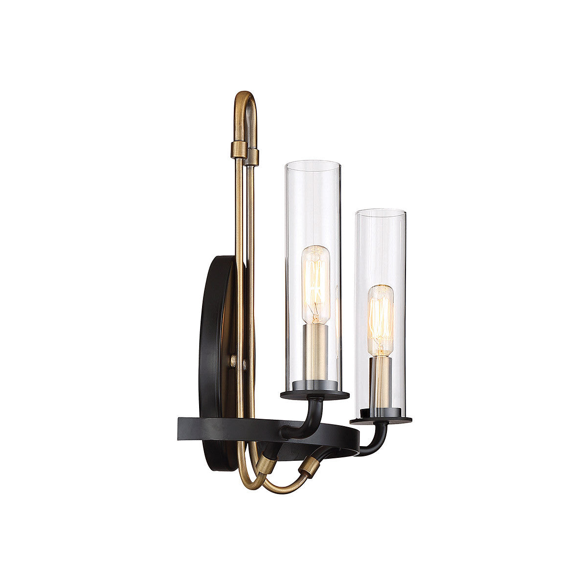 Savoy House Kearney 2-Light Wall Sconce in Vintage Black with Warm Brass 9-8073-2-51