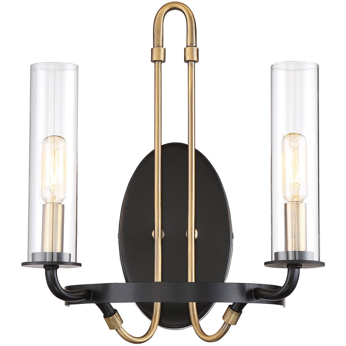 Savoy House Kearney 2 Light Sconce in Vintage Black w/ Warm Brass 9-8073-2-51