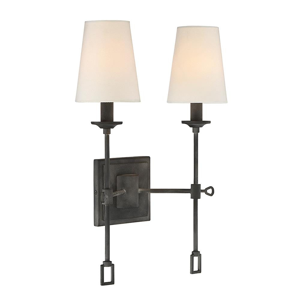 Savoy House Lorainne 2-Light Wall Sconce in Oxidized Black 9-9004-2-88