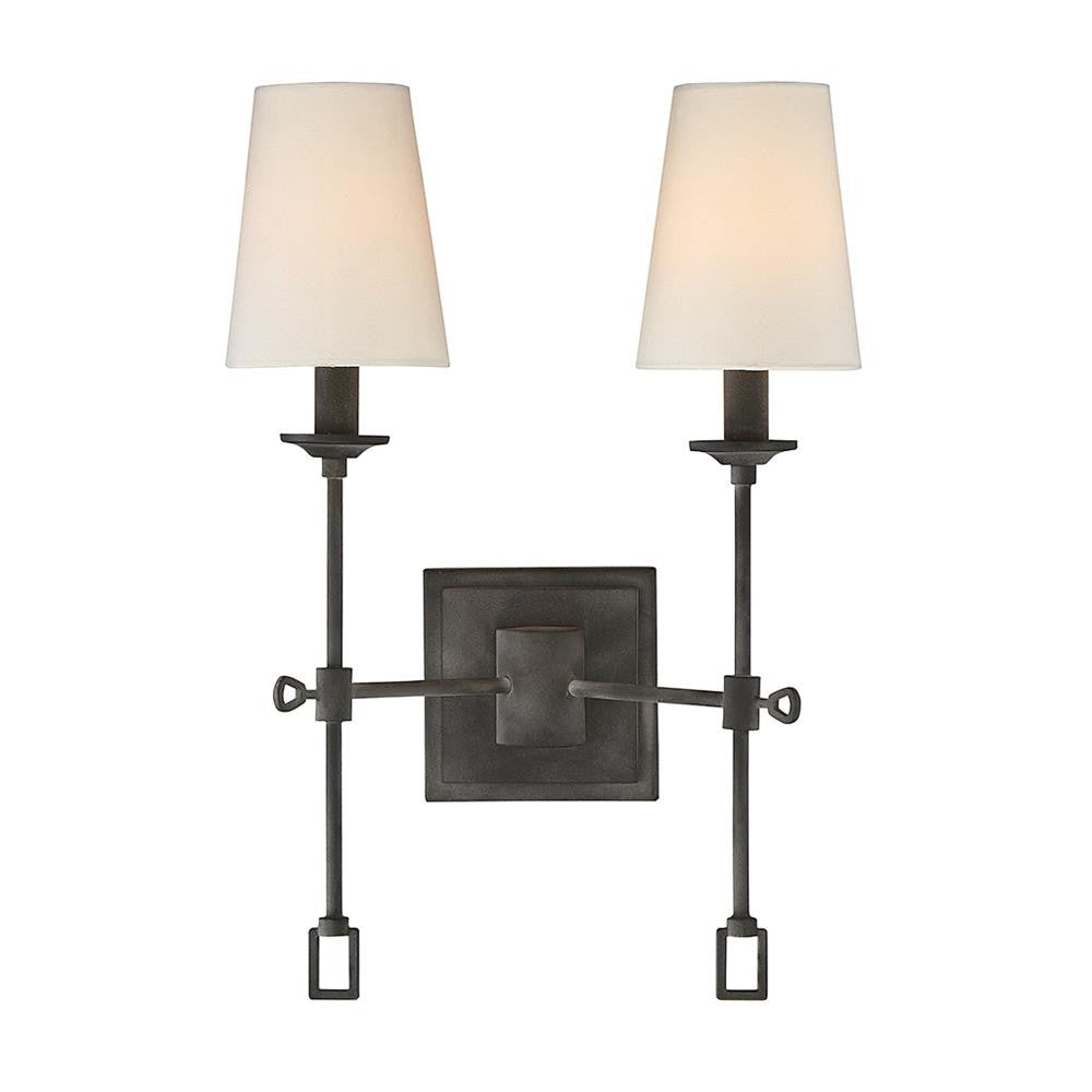 Savoy House Lorainne 2-Light Wall Sconce in Oxidized Black 9-9004-2-88