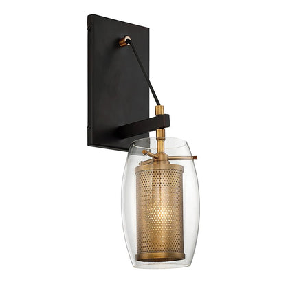 Savoy House Dunbar 1-Light Wall Sconce in Warm Brass with Bronze Accents 9-9065-1-95