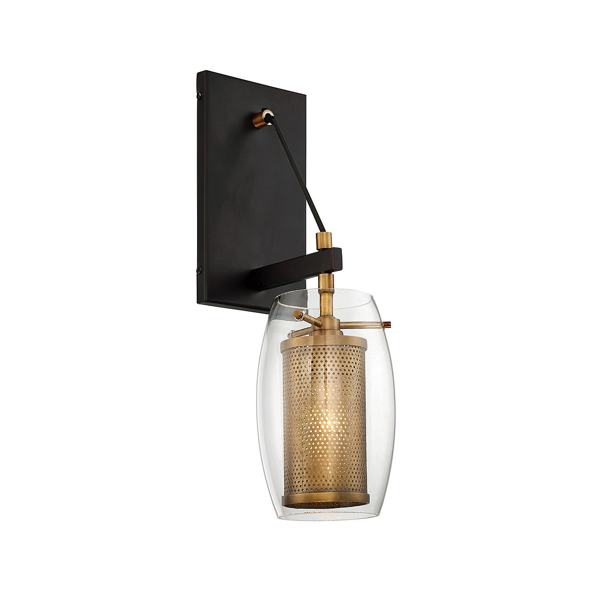 Savoy House Dunbar 1-Light Wall Sconce in Warm Brass with Bronze Accents 9-9065-1-95