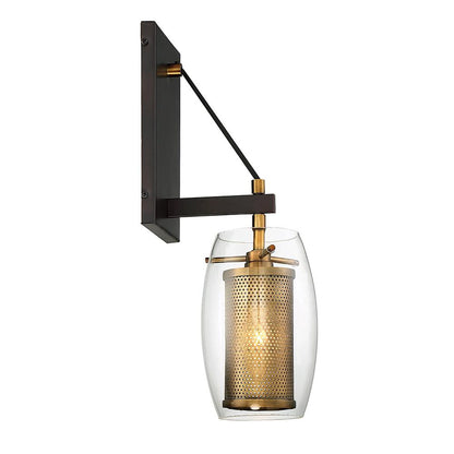 Savoy House Dunbar 1-Light Wall Sconce in Warm Brass with Bronze Accents 9-9065-1-95