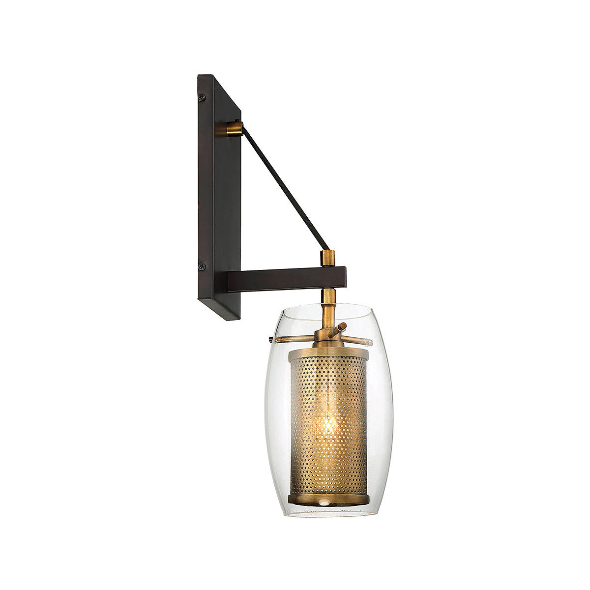 Savoy House Dunbar 1-Light Wall Sconce in Warm Brass with Bronze Accents 9-9065-1-95