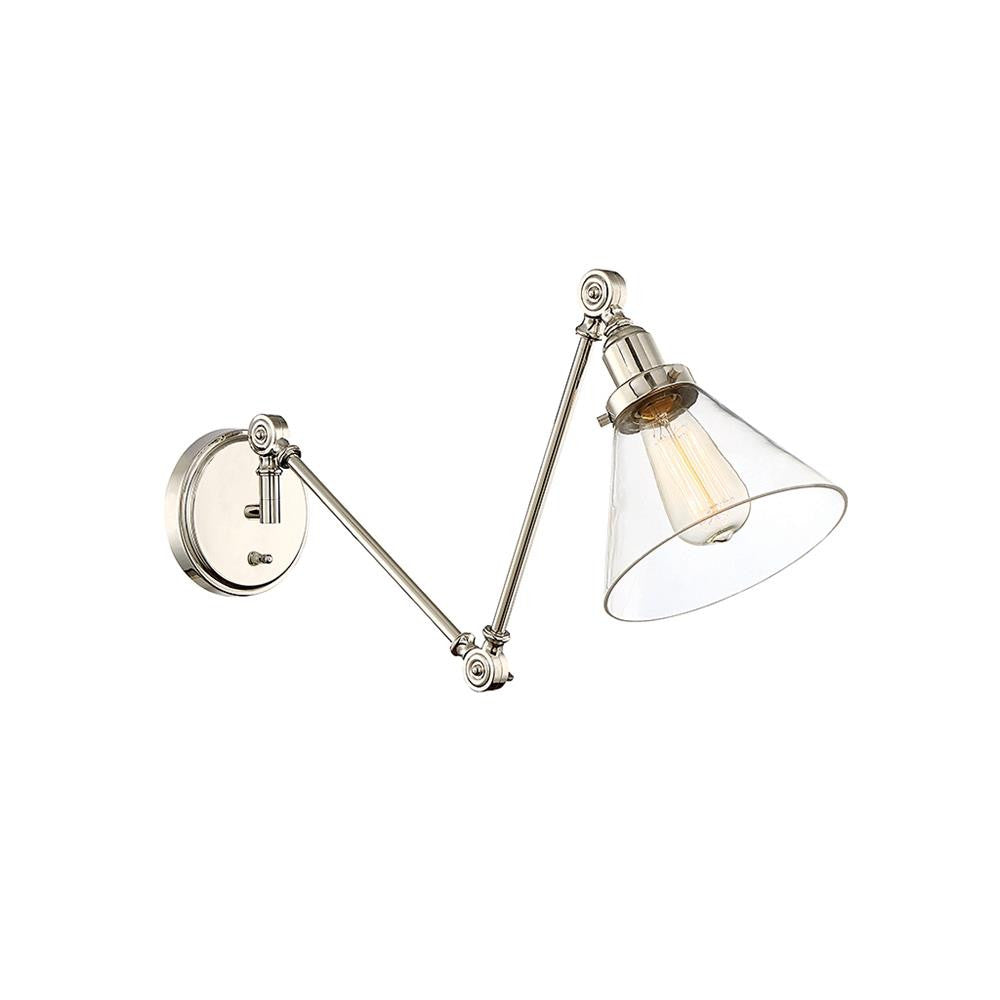 Savoy House Drake 1-Light Adjustable Wall Sconce in Polished Nickel 9-9131CP-1-109