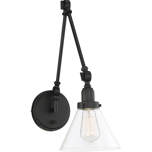 Savoy House Drake 1 Light Matte Black Wall Sconce in Matte Black 9-9131CP-1-89