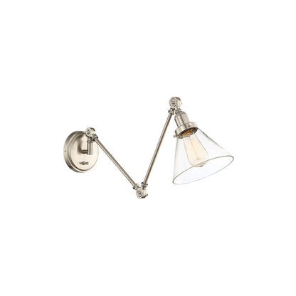 Savoy House Drake 1-Light Adjustable Wall Sconce in Satin Nickel 9-9131CP-1-SN