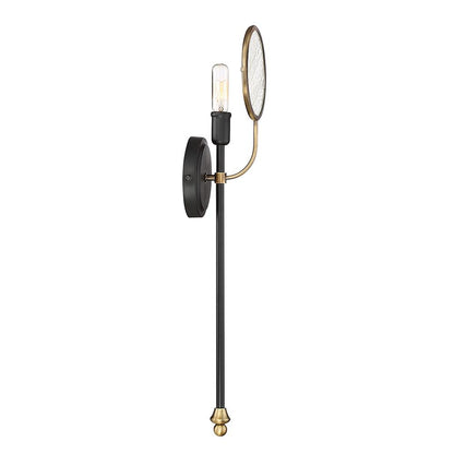 Savoy House Oberyn 1-Light Wall Sconce in Vintage Black with Warm Brass 9-9157-1-51