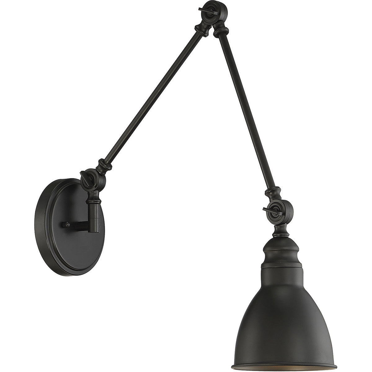 Savoy House Dakota 1-Light Adjustable Wall Sconce in Matte Black 9-960-1-89