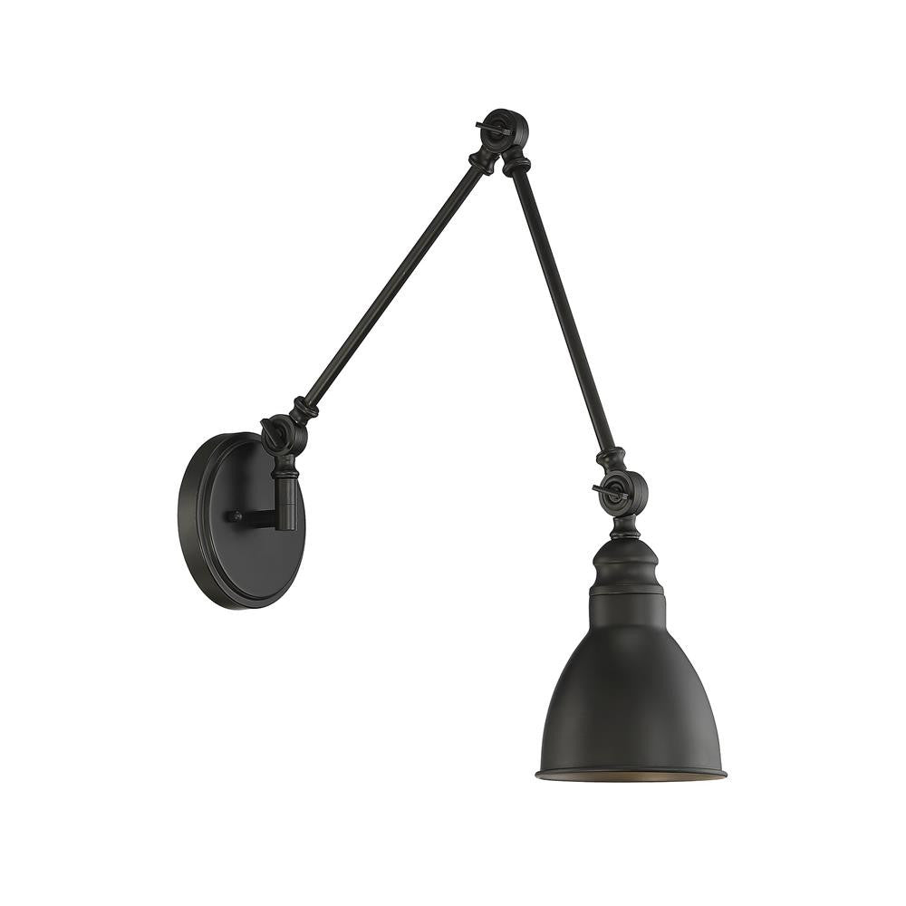 Savoy House Dakota 1-Light Adjustable Wall Sconce in Matte Black 9-960-1-89