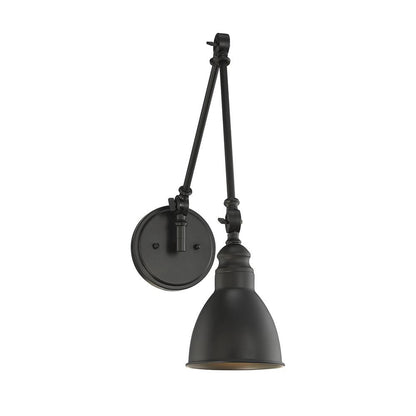 Savoy House Dakota 1-Light Adjustable Wall Sconce in Matte Black 9-960-1-89