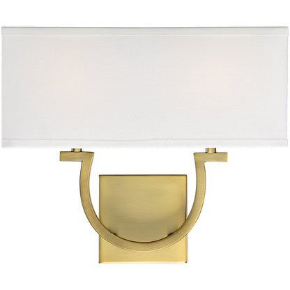 Savoy House Rhodes 2 Light 
Warm Brass Sconce in 
Warm Brass 9-998-2-322