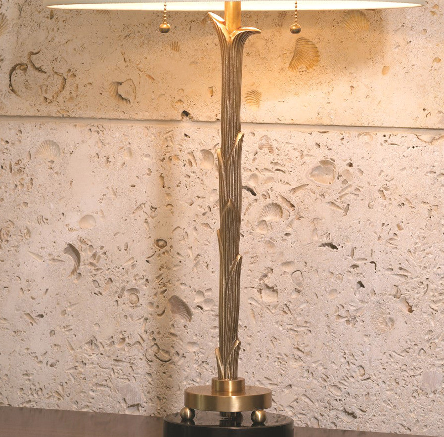 Global Views Organic Table Lamp Antique Brass Finish 9.91132