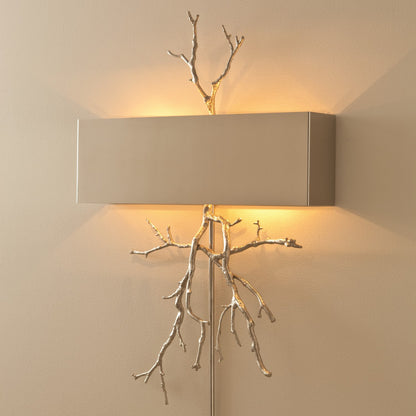 Global Views Twig Wall Sconce Nickel with Cord Cover 9.91798