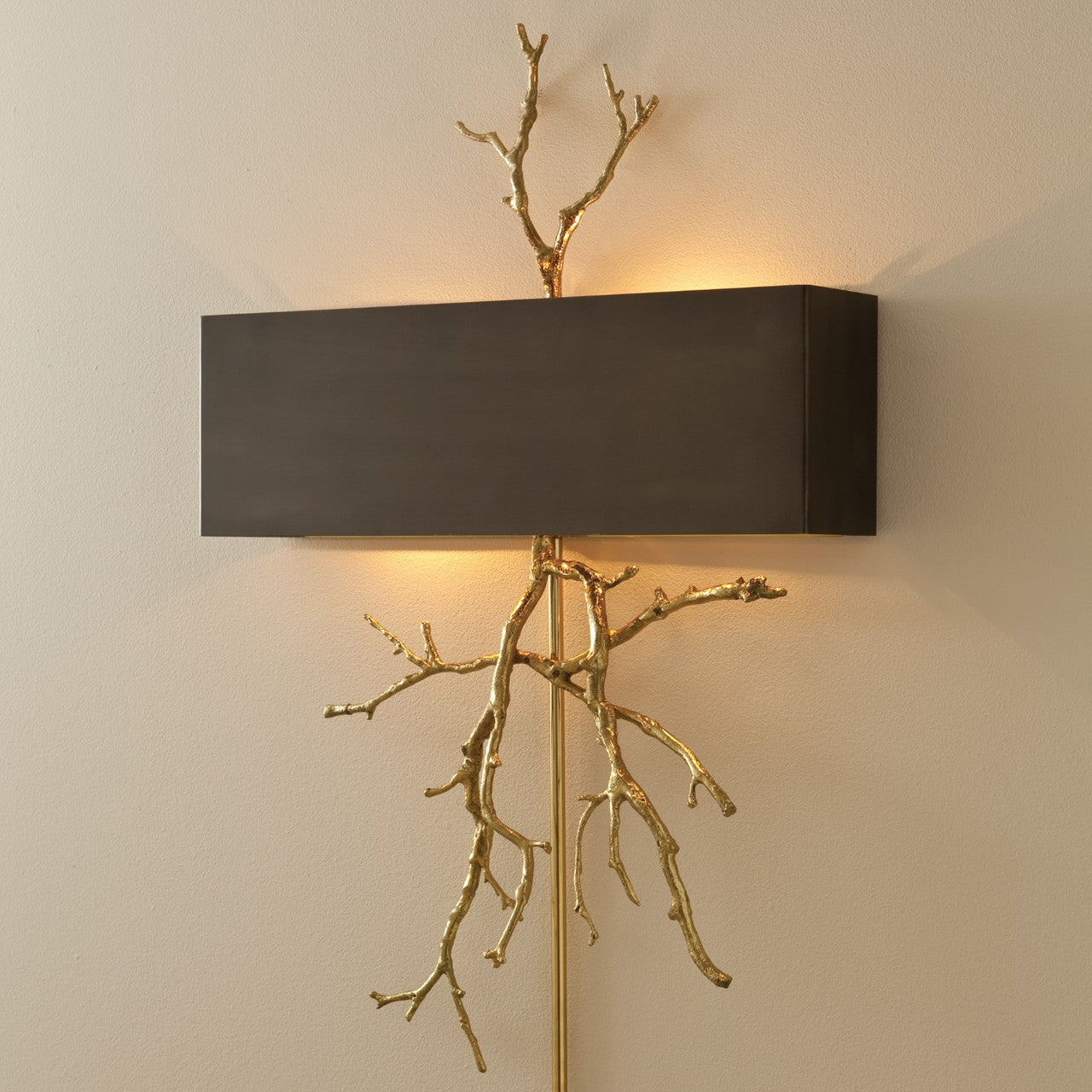 Global Views Twig Wall Sconce-Brass/Bronze with Cord Cover 9.91800