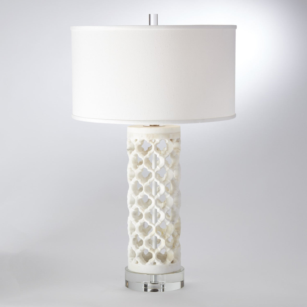 Global Views Round Arabesque Marble Lamp 9.91906