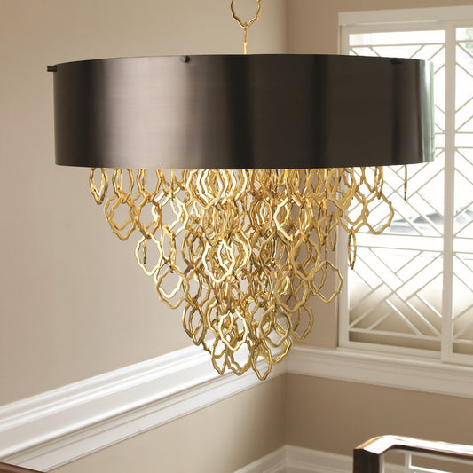 Global Views Chain Pendant Chandelier Brass/Bronze 9.92087