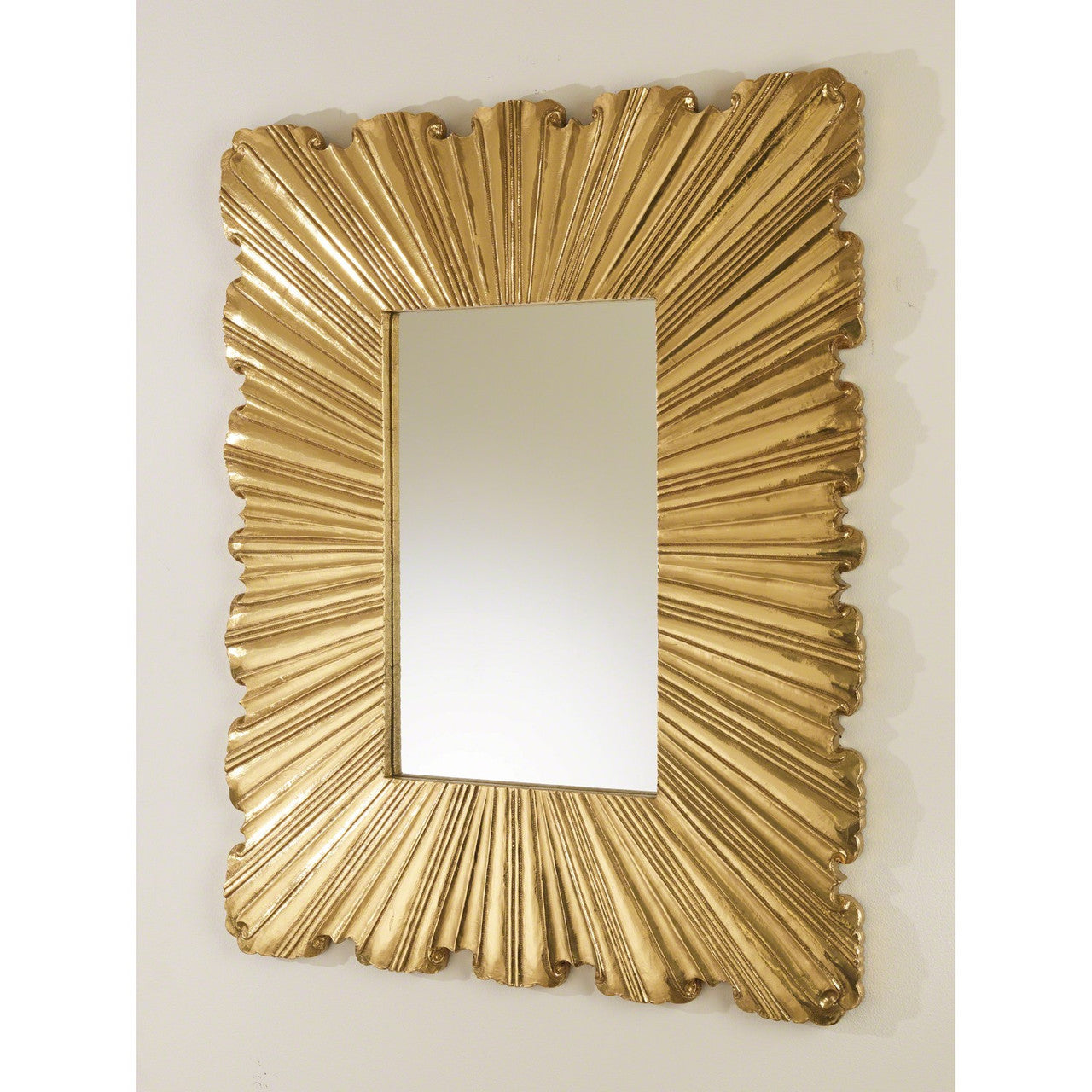 Global Views Linen Fold Mirror Brass Small 9.92167