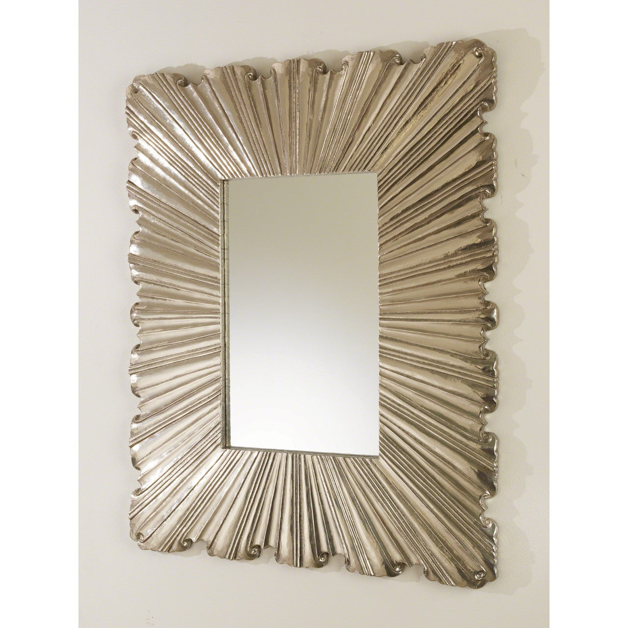 Global Views Linen Fold Mirror Silver Small 9.92168