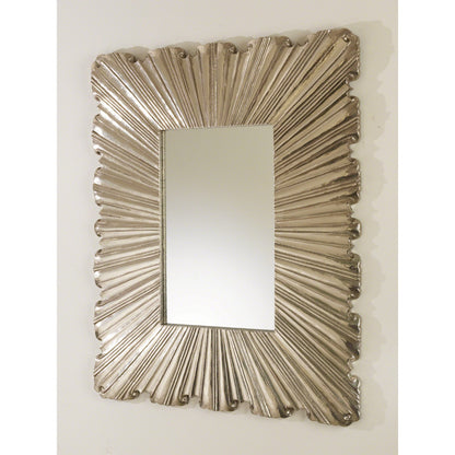 Global Views Linen Fold Mirror Silver Small 9.92168