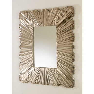 Global Views Linen Fold Mirror Silver Small 9.92168