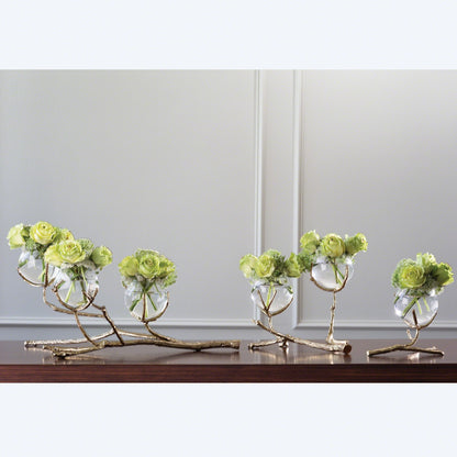 Global Views Twig 3 Vase Holder Brass 9.92654