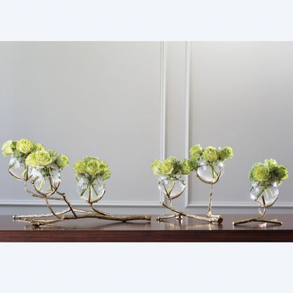 Global Views Twig 2 Vase Holder Brass 9.92655