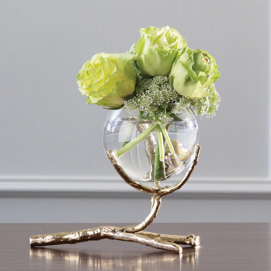 Global Views Twig Vase Holder Brass 9.92656