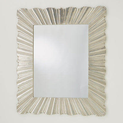 Global Views Linen Fold Mirror Silver Large 9.92846