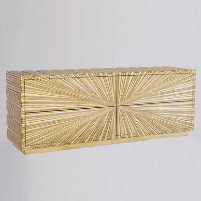 Global Views Linen Fold Cabinet Brass 9.92847